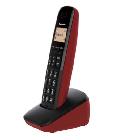 Teléfono Inalámbrico Moderno Panasonic KX-TGB310MER con capacidad de 50  entradas. Color Rojo.
